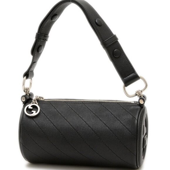 Gucci 760710 Blondie Mini Cylinder Shoulder Bag Black Leather - Picture 2 of 15